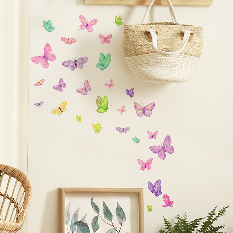 Romantic butterfly Wall Sticke - Pvc Panel Background 评论和价格