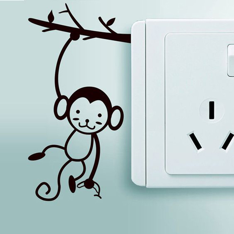 Black Cute Monkey Hanging Tree - Pvc Panel Background 评论和价格