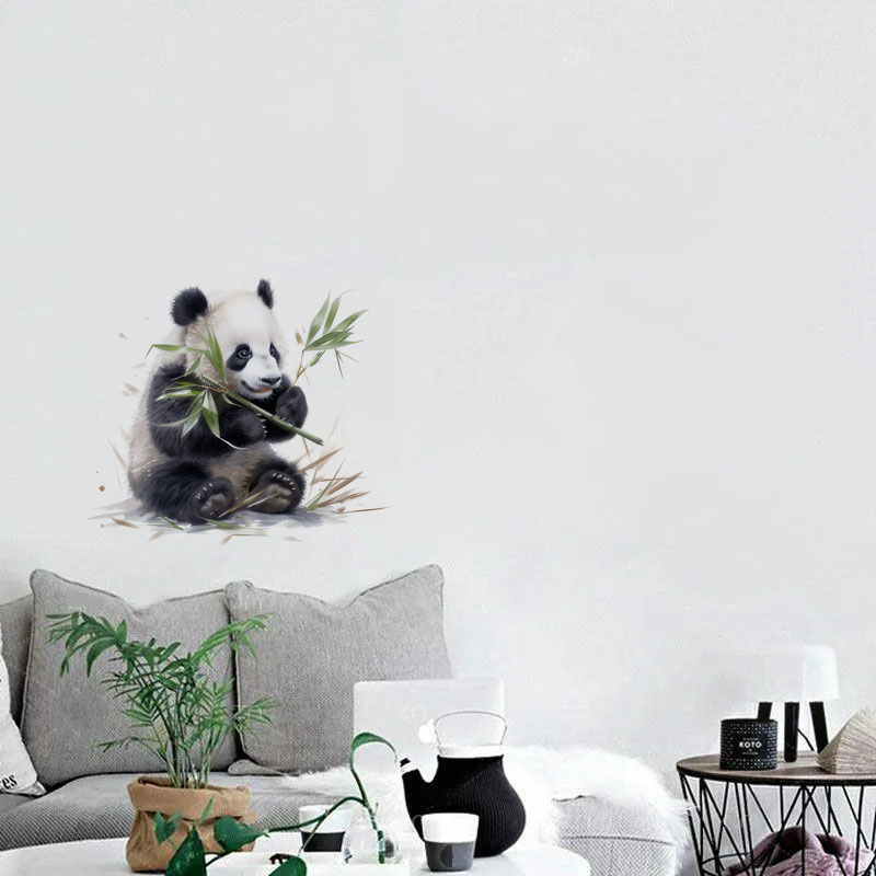 C76# Watercolor Panda Wall Sti - Pvc Panel Background 评论和价格
