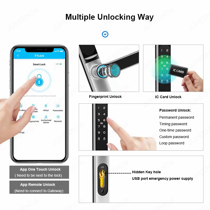 TTLock App Smart Aluminum Door - Glass Door Hinge 评论和价格